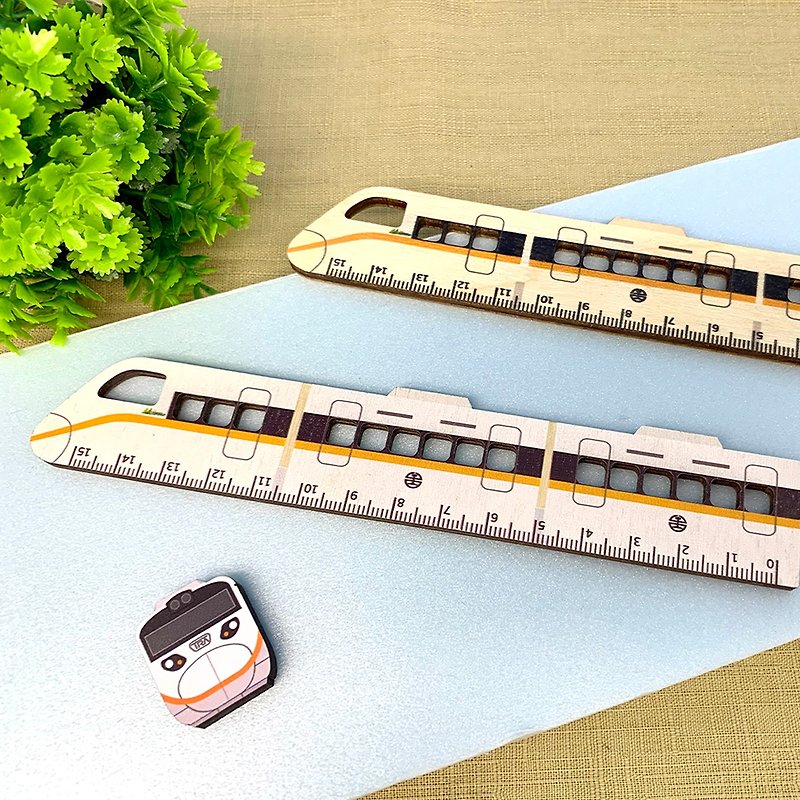 Taroko Express－15cm ไม้บรรทัดรูปรถไฟ (Train-Shaped Wooden Ruler) TRA - อื่นๆ - ไม้ ขาว
