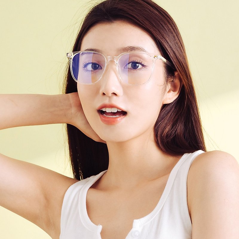 Xingyuan's intertwined monologue│Comfortable texture TR90 light-weight air-light transparent frame UV400 blue light filter glasses - Glasses & Frames - Plastic Transparent