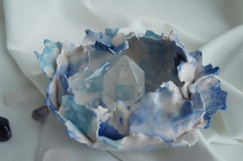 陶瓷花朵2號置物盤 放置水晶、飾品、小物等