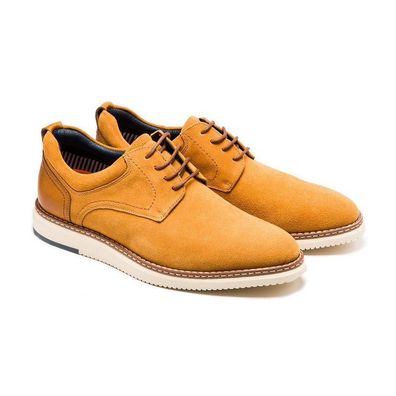 Fashionable all-match comfortable casual shoes 23407-1 yellow - Men's Casual Shoes - Genuine Leather 