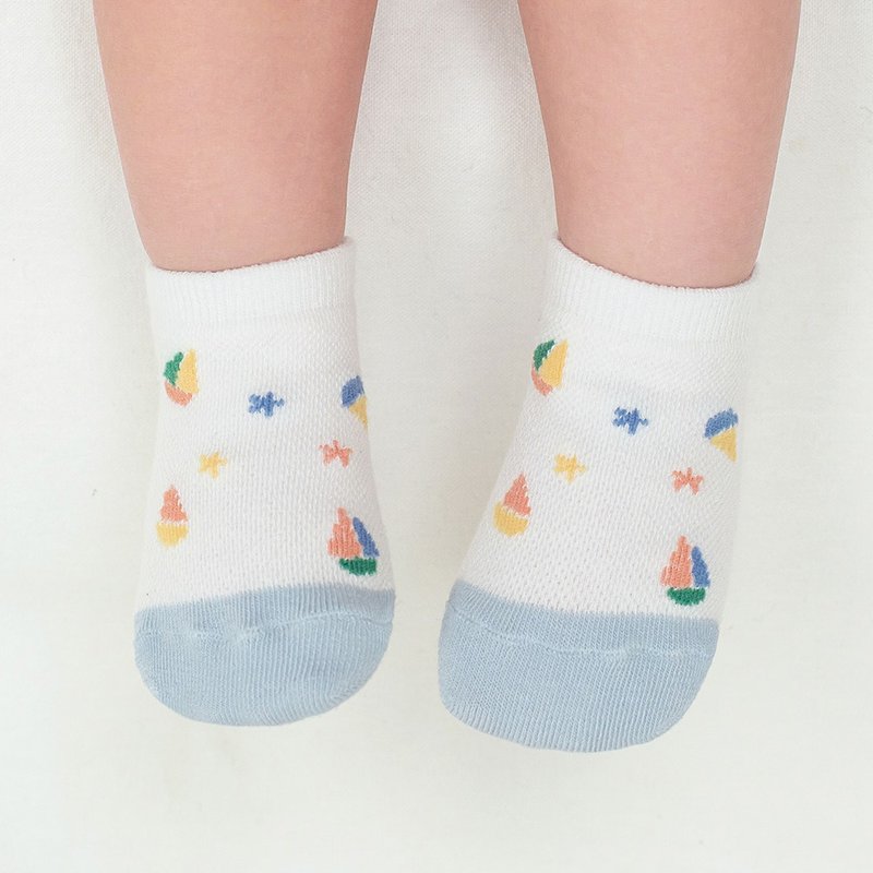 Happy Prince Korea-made Barco light and breathable baby and children's boat socks - ถุงเท้าเด็ก - ผ้าฝ้าย/ผ้าลินิน สีน้ำเงิน