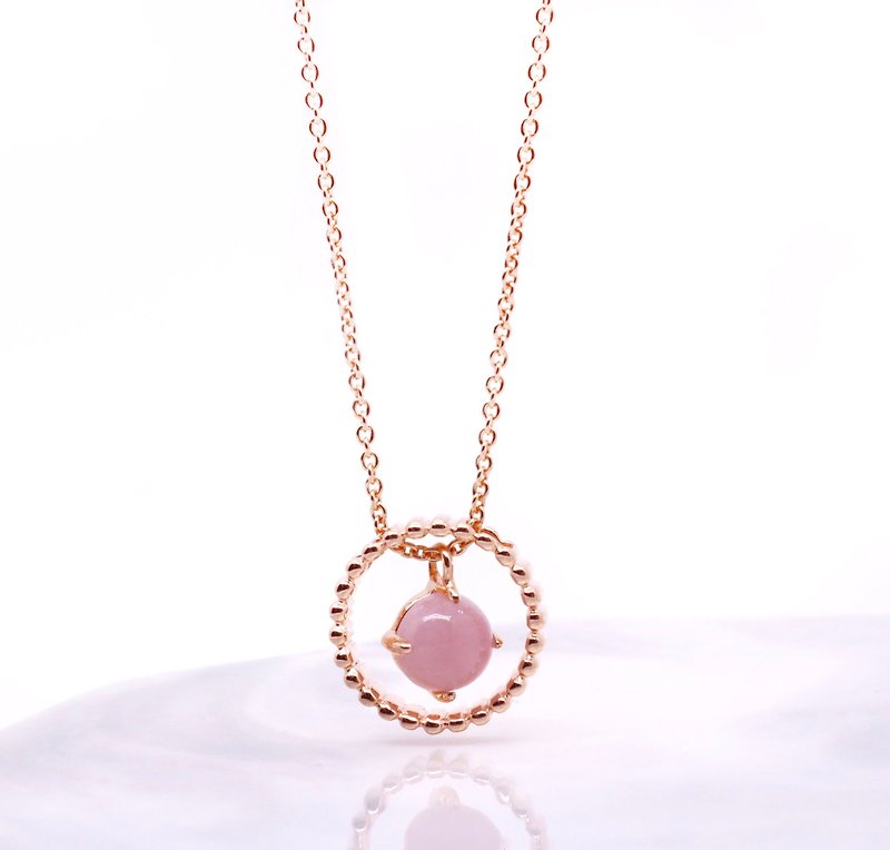 Purple Spodum 925 Sterling Silver Rose Gold Necklace• The Magic Circle - สร้อยติดคอ - เงินแท้ สึชมพู