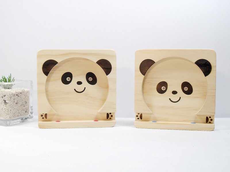 Bears happy bezun commemorative business card holder phone mug holder solid wood exclusive custom name gift - Coasters - Wood Brown