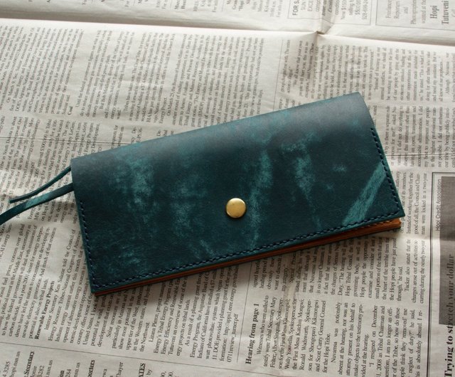 ハンドメイド】猫のバイカーズウォレット財布赤い魚