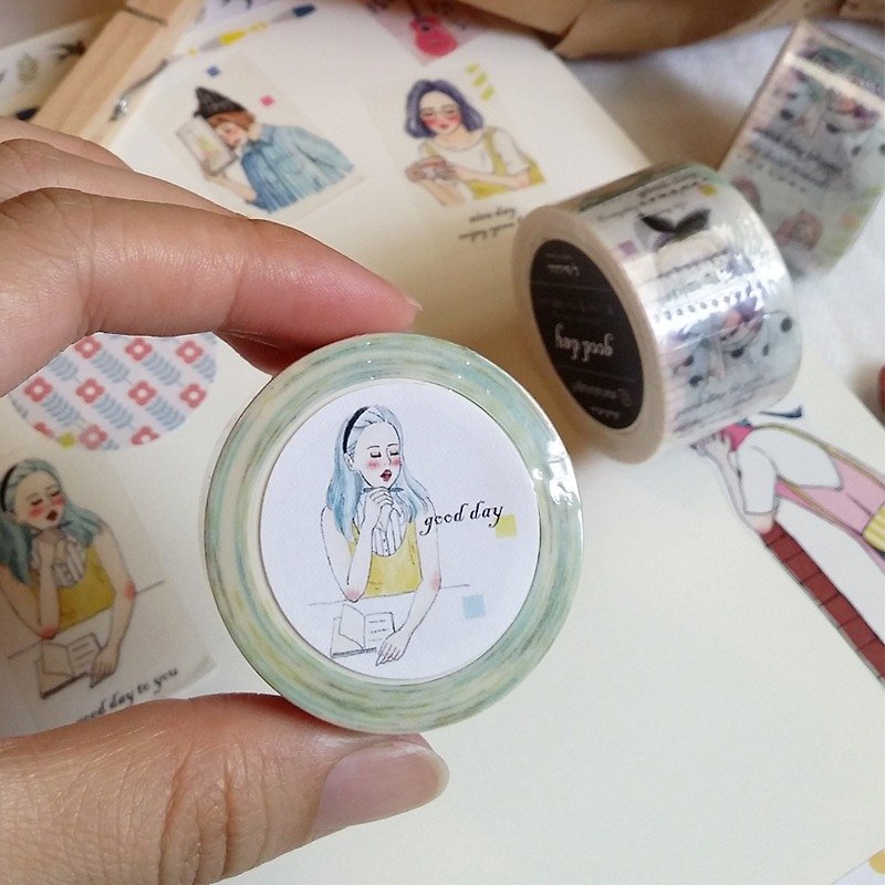 GOOD DAY girl paper tape 2.5cm - Washi Tape - Paper 