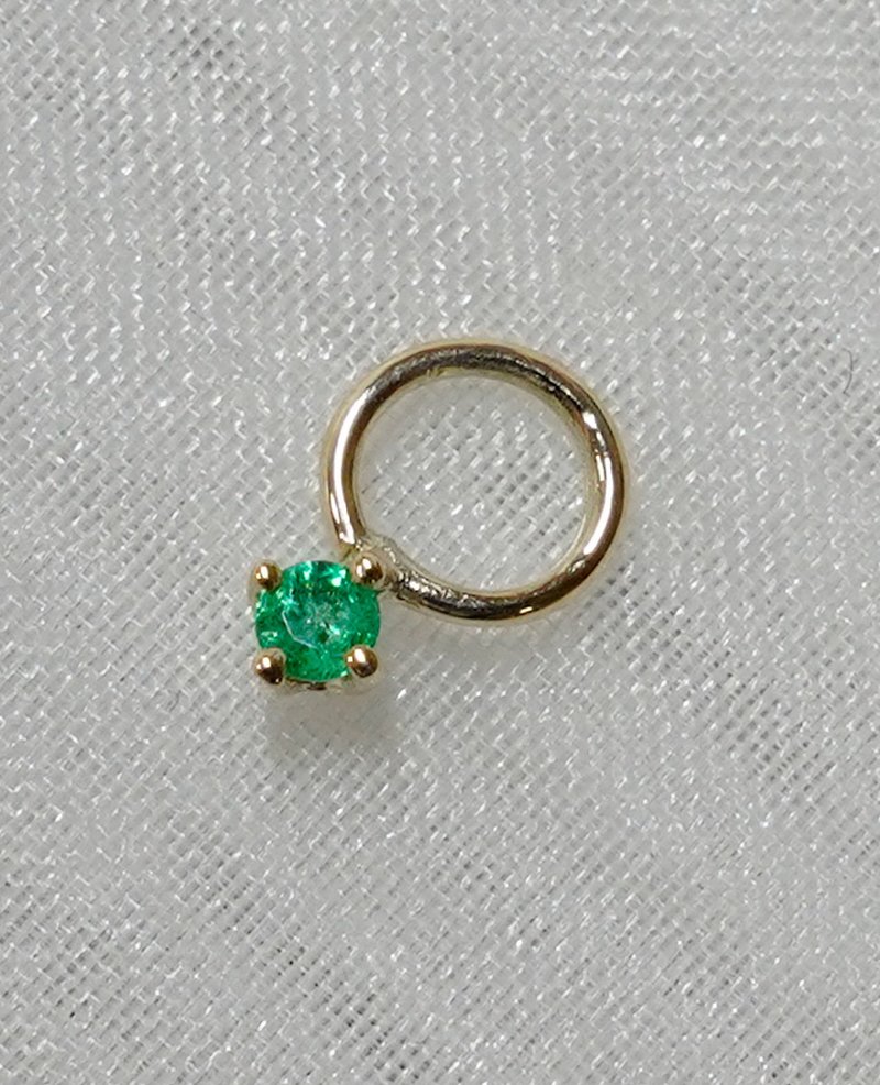 Birthstone Charm　May - Earrings & Clip-ons - Other Metals Green