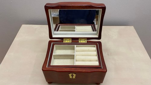 Vintage Lover 手工木製珠寶盒天鵝絨和鏡面開口豪華紀念品