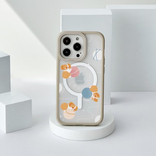 TOYSELECT 柯基犬卡卡宇宙飄飄系列極光霧透MagSafe iPhone手機殼