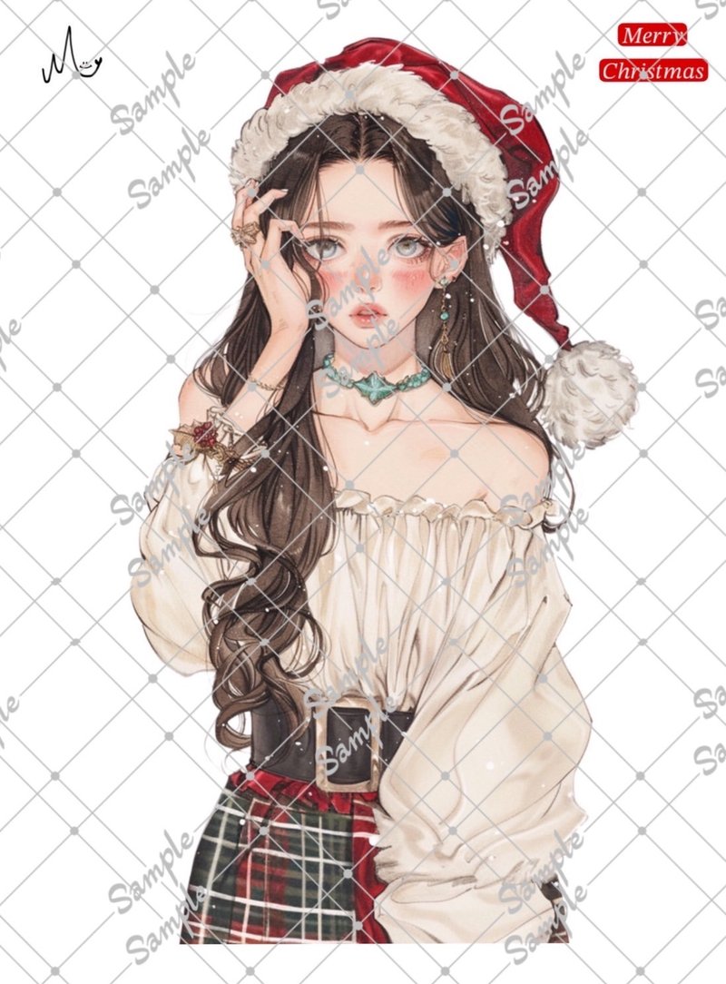 オリジナル人物ステッカー期間限定クリスマスシリーズ12月10日まで - 貼紙 - 紙 