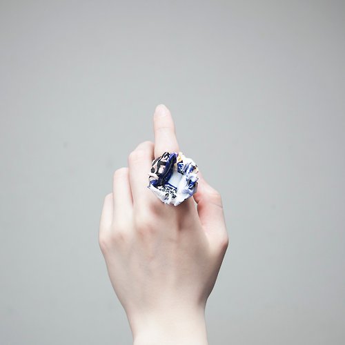 Re:flection blossom ring(blue pink)