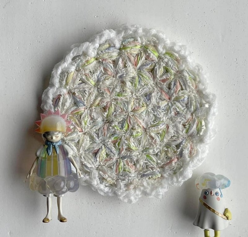 情人節 Knitting 生命之花墊 - 雨後的彩虹 - 杯墊 - 棉．麻 多色
