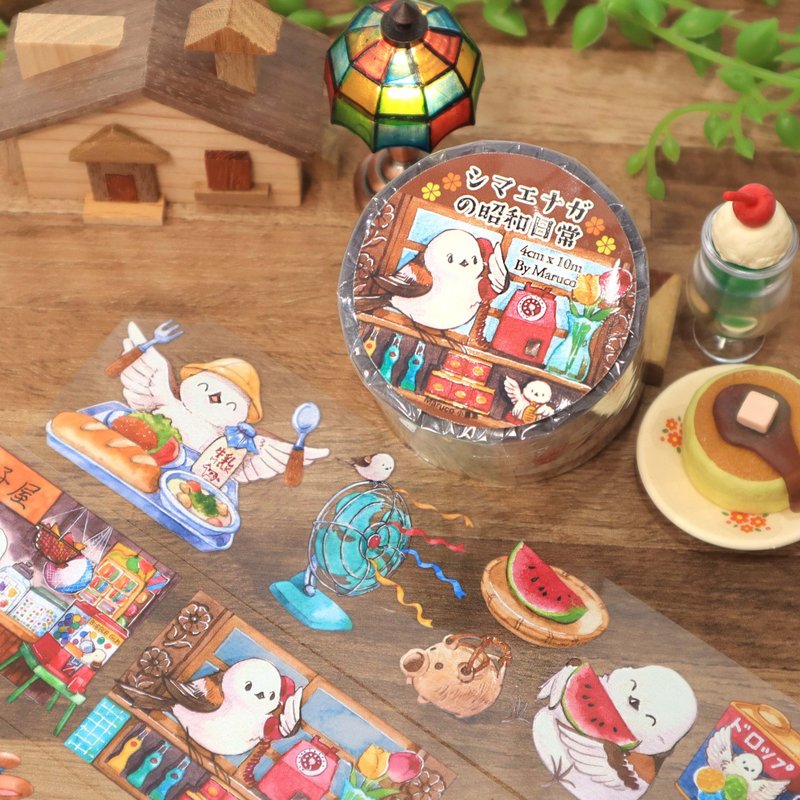 小山雀的昭和日常 - 4cm亮面PET膠帶 - 紙膠帶/和紙/PET - 塑膠 多色