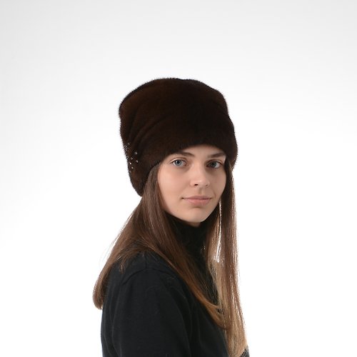 FurStyleUA Real Luxurious Mink Fur Women's Winter Hat And Stylish Fur Cap For Cold Winter