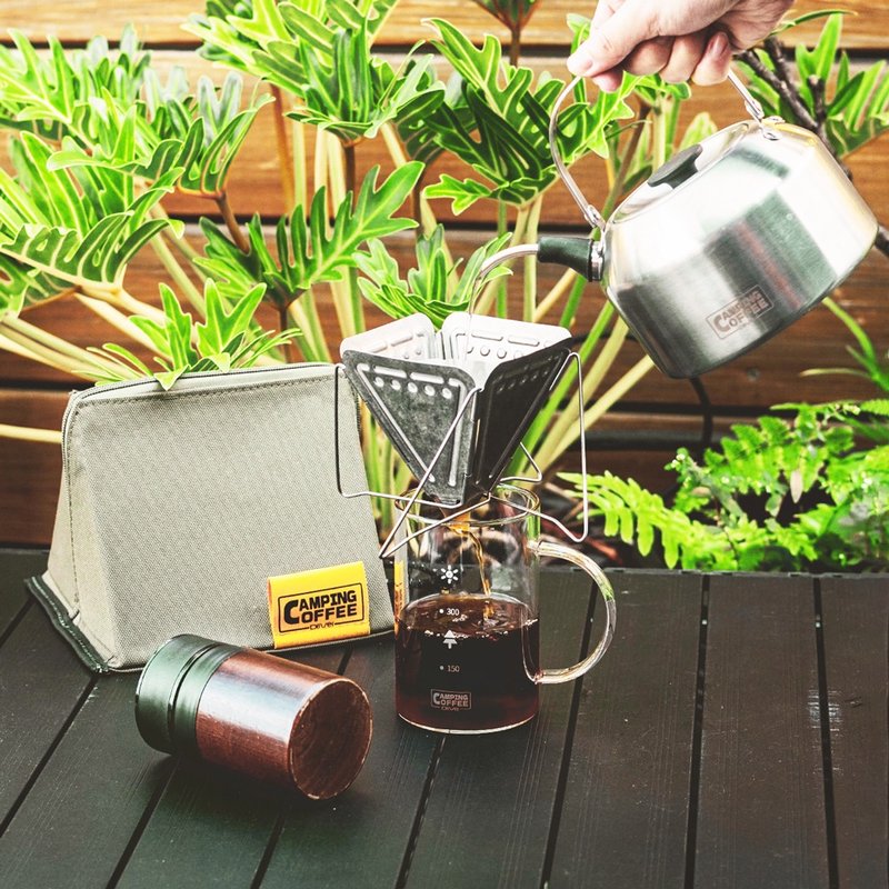 [Christmas Gift Recommendation] Driver DayGO Outdoor Hand-brewed Coffee Deluxe Set with Exquisite Carry Bag - เครื่องทำกาแฟ - สแตนเลส สีเงิน