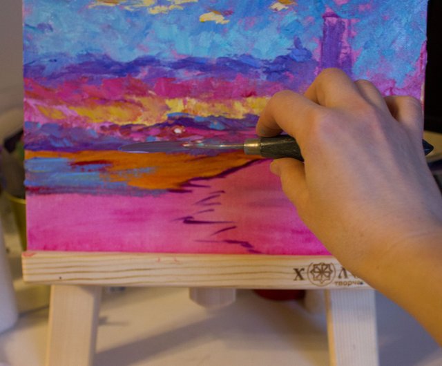 「灯台2」 油彩 油絵 木製パネルに油彩 現代美術 oil on board 絵 灯台2」 油彩 油絵 木製パネルに油彩 現代美術 oil on board