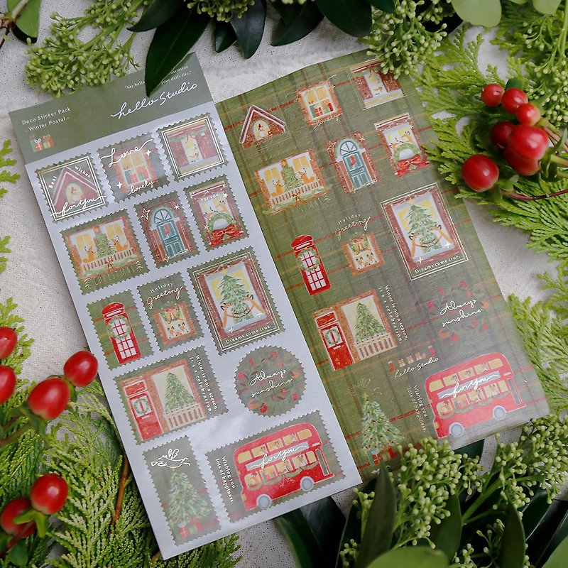 Winter Post Office | Two cut-type hot stamping stickers into the group - Stickers - Paper 