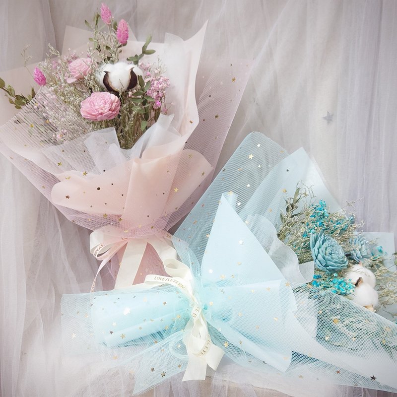 星星月亮永生花大花束 /情人節花束/永生花/乾燥花束/花束/禮物 - 乾燥花/永生花 - 植物．花 粉紅色