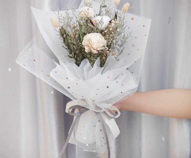 Preserved White Dried Gypsophila Baby's Breath Flowers -  Israel