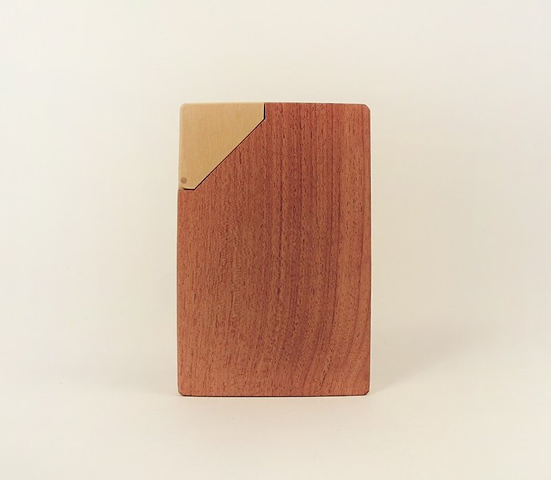 Wood Alloy Design / Handmade Log Card Holder / Wooden Card Case / Paraguay Pear - Card Holders & Cases - Wood Orange