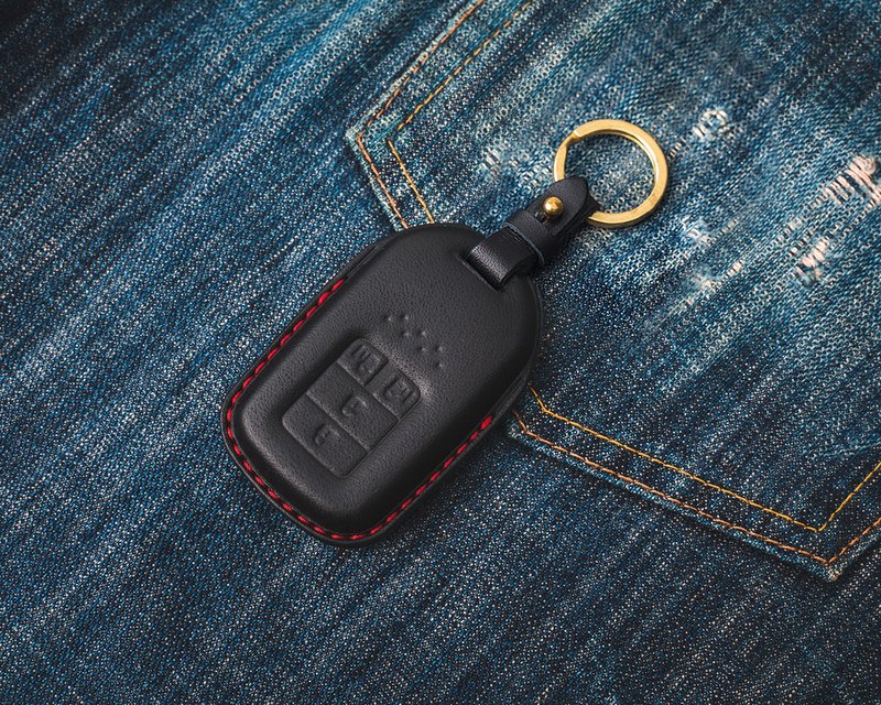 Honda HONDA CRV CRV5 HRV Odyssey Fit City Car Key Case - ที่ห้อยกุญแจ - หนังแท้ สีดำ