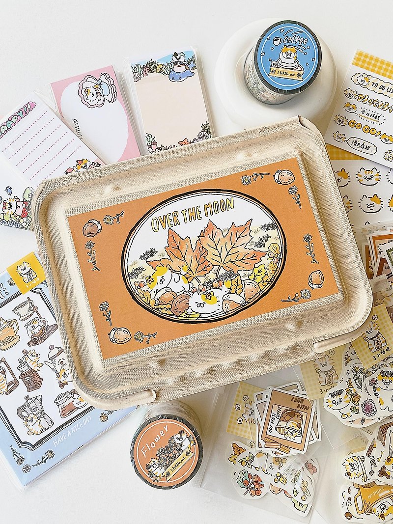 3 little cat autumn fruit stationery gift box/lucky bag/paper tape - สติกเกอร์ - กระดาษ หลากหลายสี
