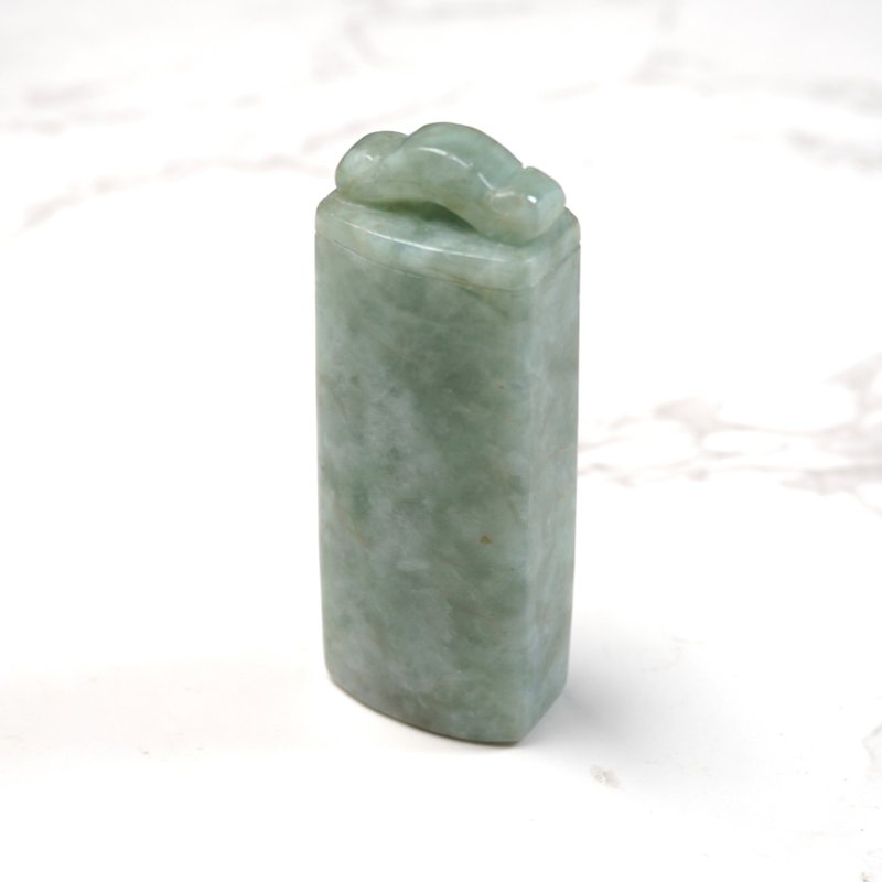 Good Luck Stamp Green Jade Stamp| Natural Burmese Jade A-grade | Gifts - ตราปั๊ม/สแตมป์/หมึก - หยก สีเขียว