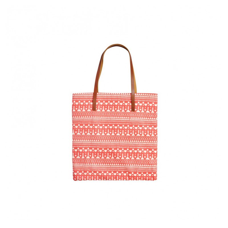 Tote Bag - กระเป๋าแมสเซนเจอร์ - ผ้าฝ้าย/ผ้าลินิน สีแดง