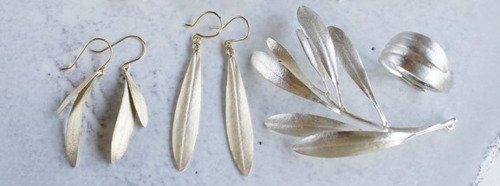 Olive leaves earrings {EP050SV} - Shop ateliersimo Earrings & Clip