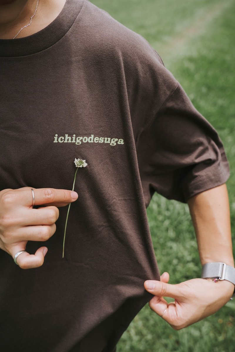 ICHIGO Good Simple Kick Shirt-Brown - Women's T-Shirts - Cotton & Hemp Brown