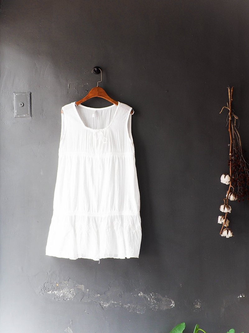 Shui Shan Shan - Shizuka snow white skin flame summer cool cool antique cotton shirt shirt coat oversimper vintage - เสื้อผู้หญิง - ผ้าฝ้าย/ผ้าลินิน ขาว