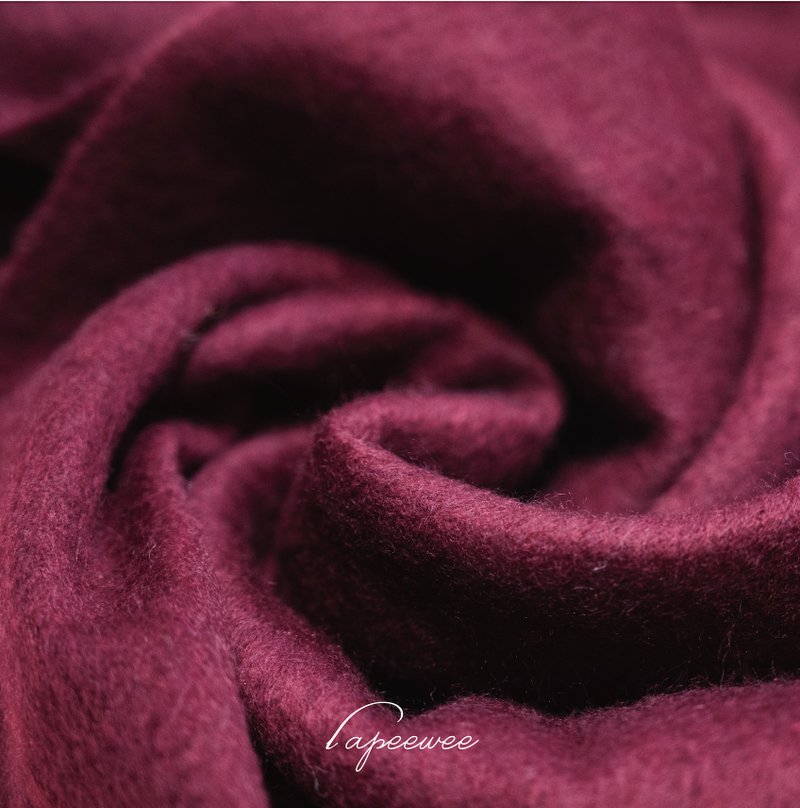 Burgundy Cashmere Scarf - Christmas Set - Knit Scarves & Wraps - Wool 