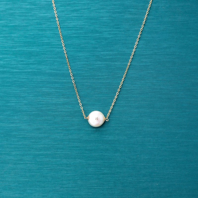 Galaxy Series PART 8 -Day-Initial Heart-Single Pearl Diamond - Necklaces - Pearl 