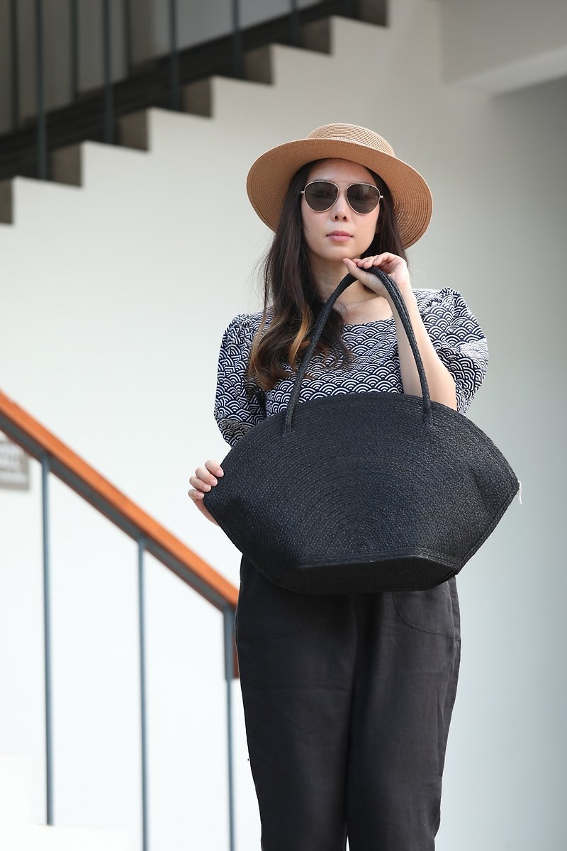 Sisal Bag Olivia Black - 手袋/手提袋 - 其他材質 黑色