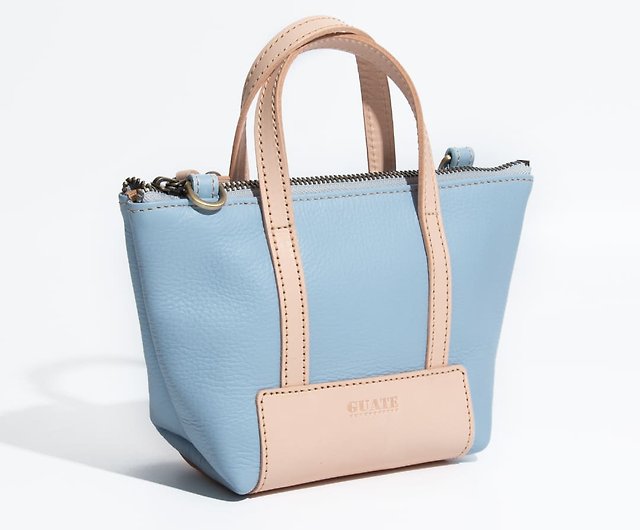 Crossbody Bag Seven Mini in Blue - GUATE - 設計館Guate Leather 側