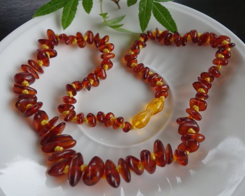 山奇藝術 琥珀 波羅的海 天然金珀項鍊16.8克 蜜蠟 Baltic Amber Necklace