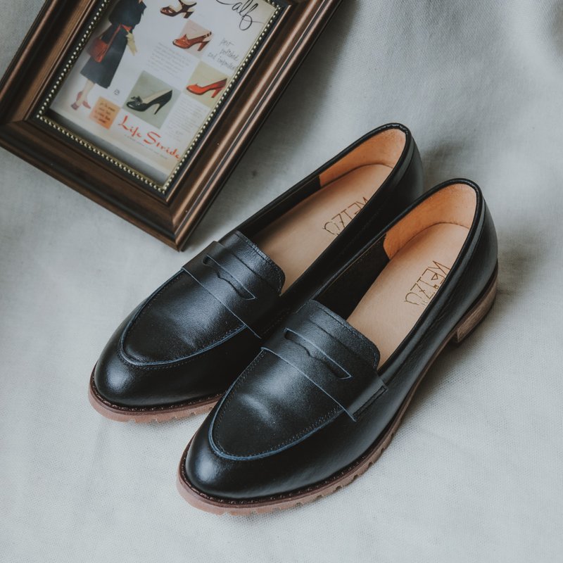 Classic Leather Shoes | Black | Taiwan Handmade Shoes MIT - Women's Oxford Shoes - Genuine Leather Black