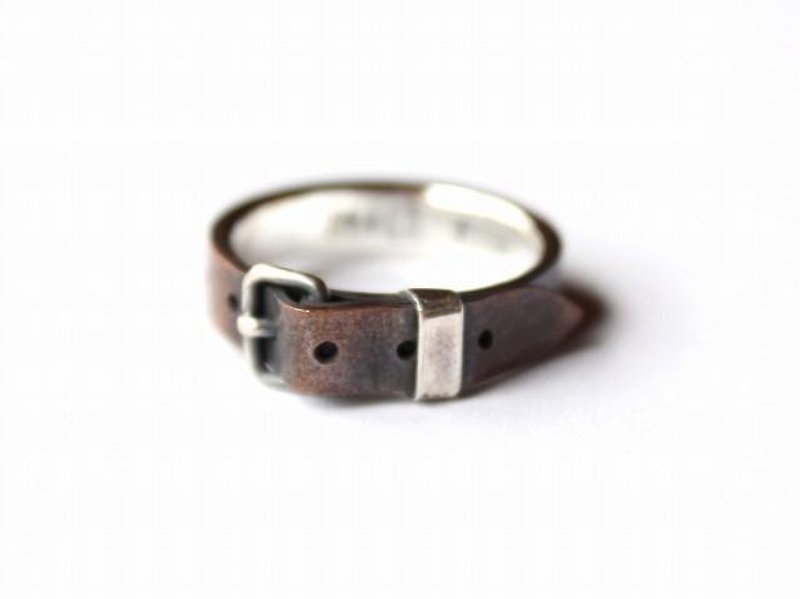 皮帶指環　sv.ver(銀) - 戒指 - 其他金屬 咖啡色