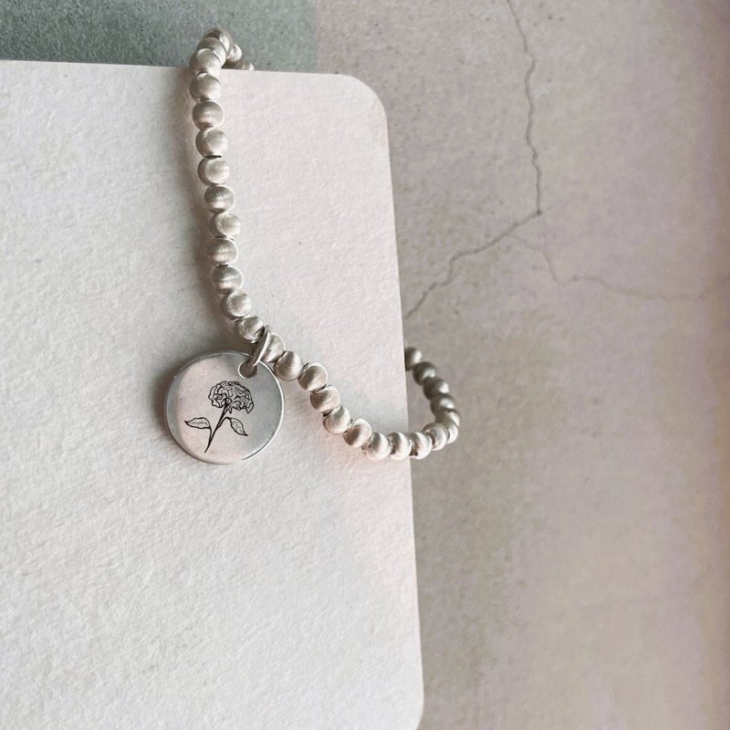 9月雞冠花-綻放絲絨珠手鍊 - 手鍊/手環 - 其他材質 銀色