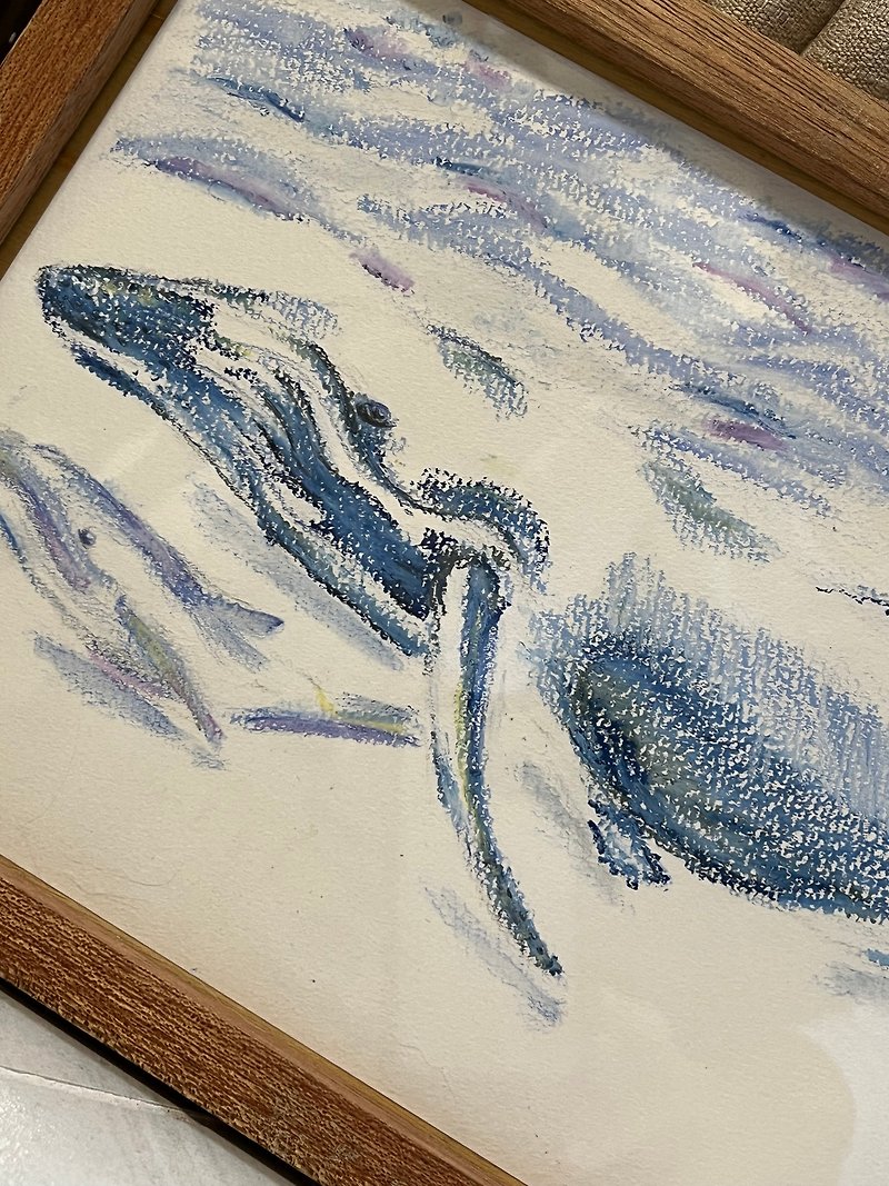 Find Your Soul Animal Painted - Whale with frame - โปสเตอร์ - กระดาษ 