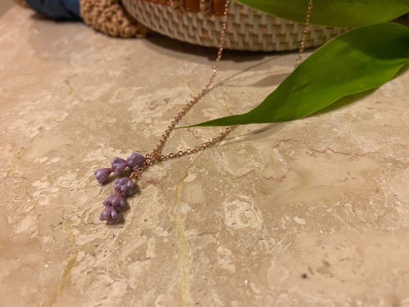 普羅旺斯 薰衣草項鍊 鍍玫瑰金 姿婷 tzuting - 項鍊 - 其他金屬 紫色