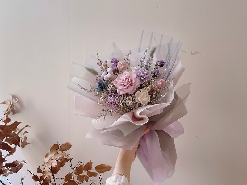 Everlasting rose bouquet-you are the pink that the mist cannot see clearly - Dried Flowers & Bouquets - Plants & Flowers Pink