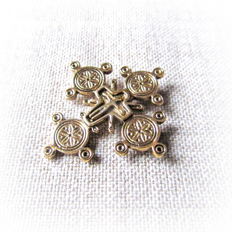 Handmade bronze cross necklace pendant,bronze Cross necklace charm,cross jewelry - 吊飾/掛飾 - 銅/黃銅 金色