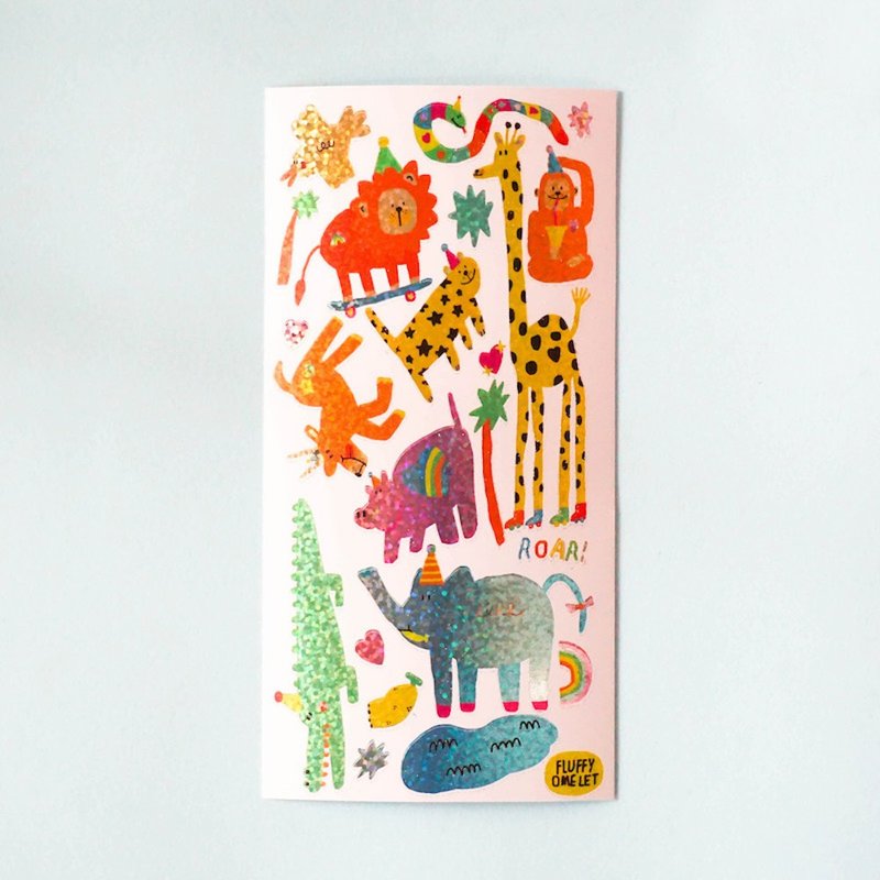 ZOO HOLOGRAM STICKER - 貼紙 - 紙 多色