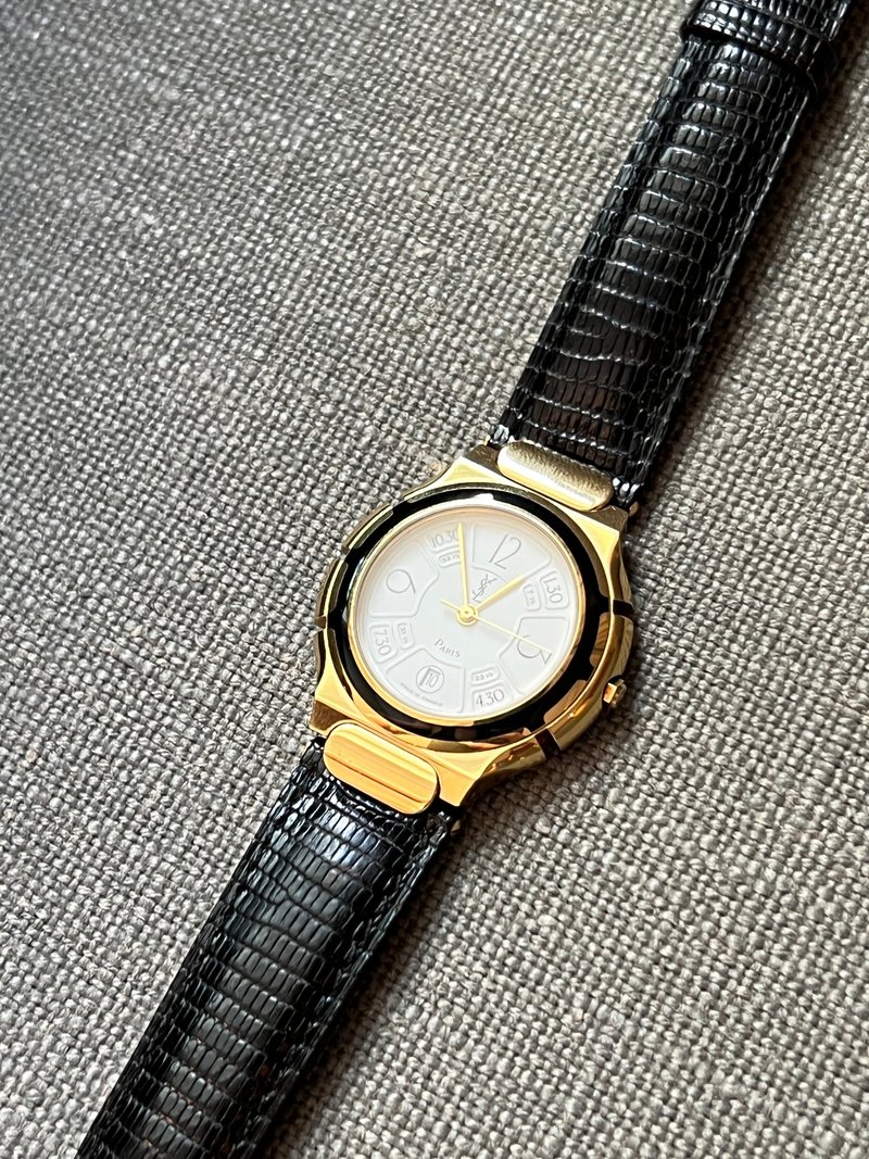 YSL稀有氣質中古手錶皮革錶帶 日本vintage 情人節禮物 手錶盒 - 女錶 - 真皮 紅色