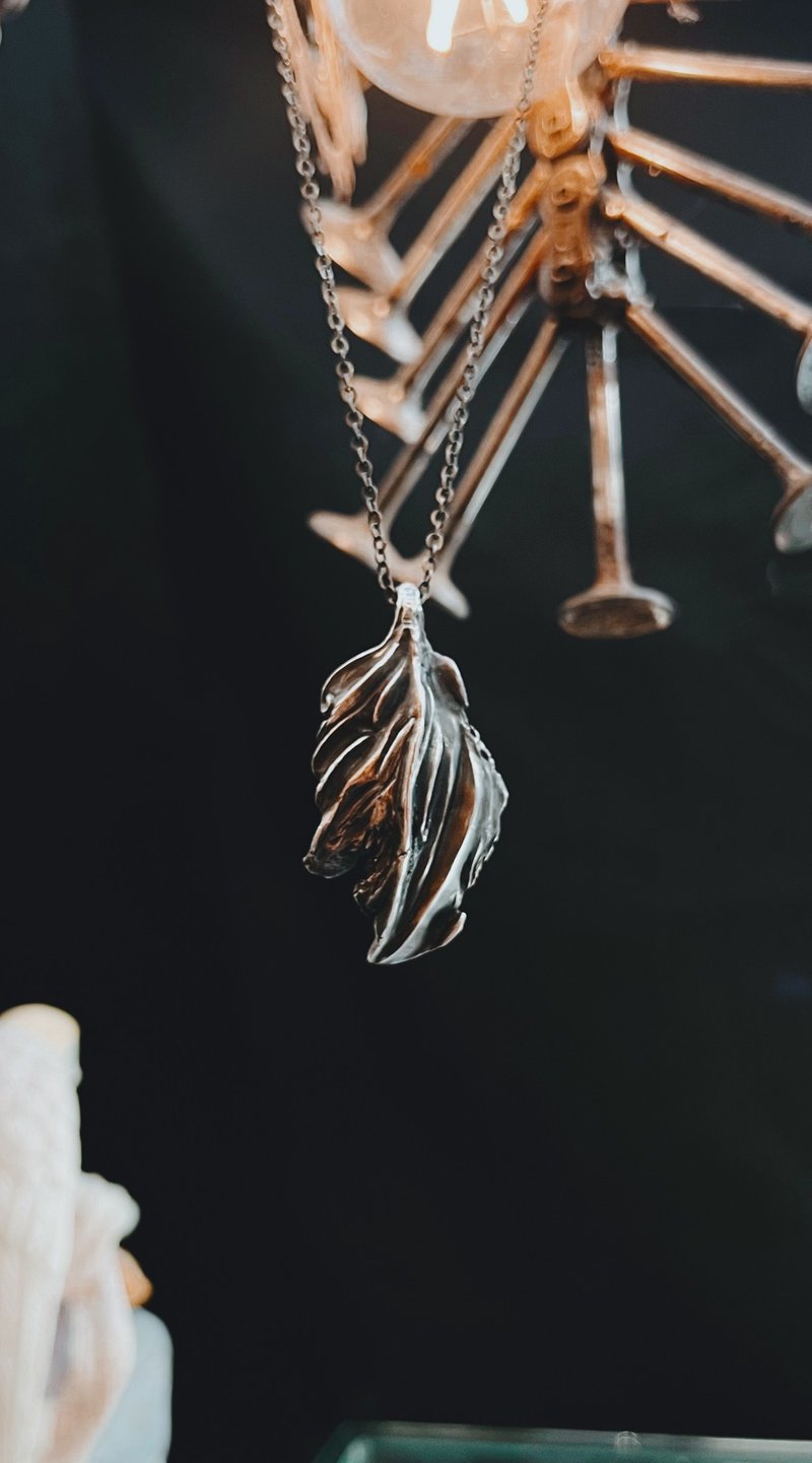 NL/手工銀飾/單墜/Fallen Leaves - 項鍊 - 純銀 