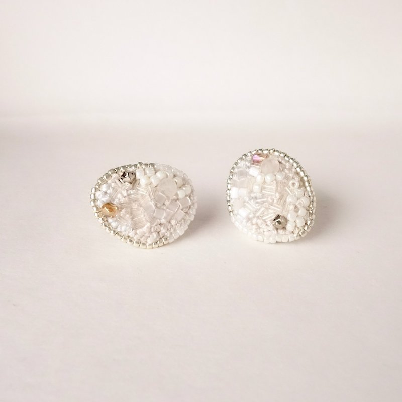 condensation 89 - Earrings & Clip-ons - Glass White
