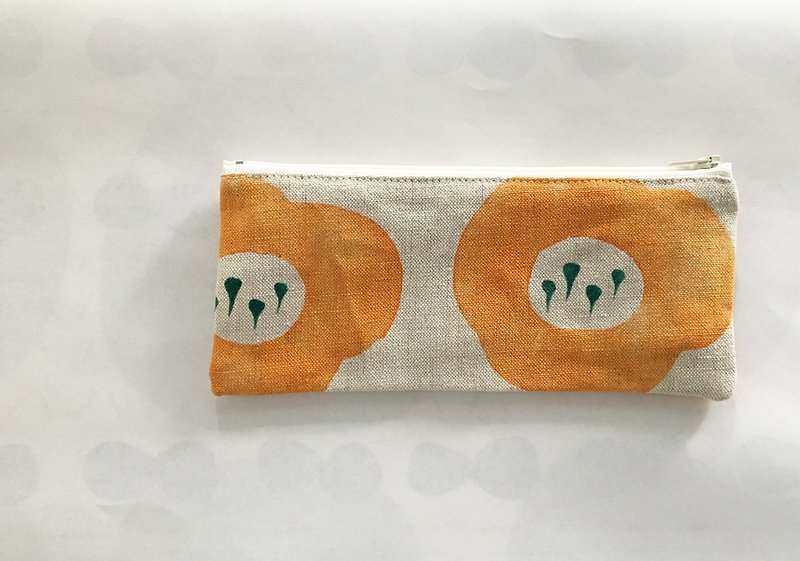 moshimoshi | Linen Pencil Case-Pumpkin Flower - Pencil Cases - Cotton & Hemp 