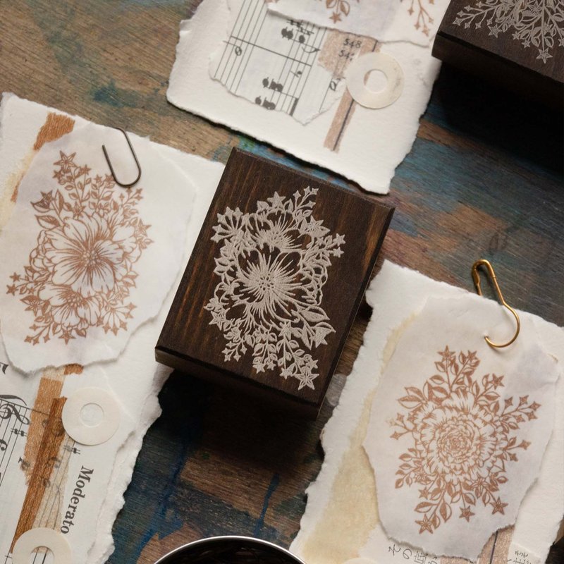 Starry Stars dyed wood Stamp - Anemone - Stamps & Stamp Pads - Wood Brown