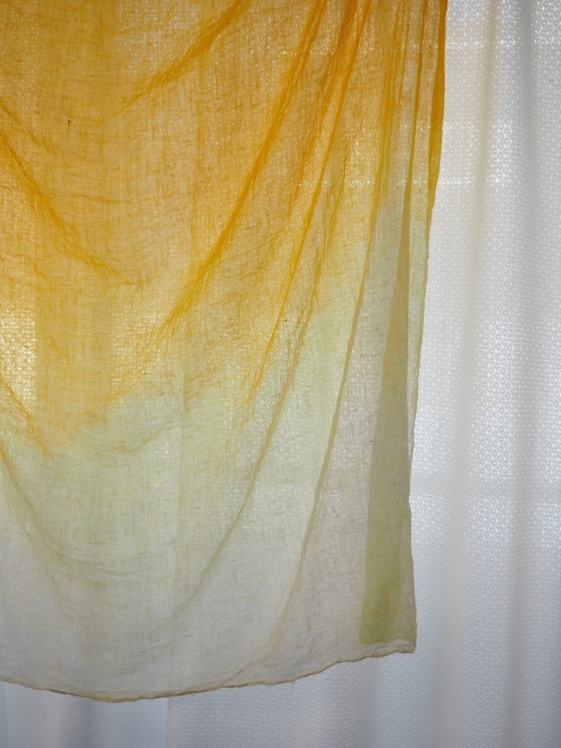 Turmeric dyed stole - Knit Scarves & Wraps - Cotton & Hemp Yellow