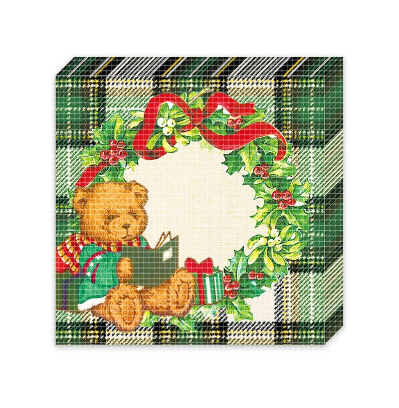 Winter check bear (green) memopad - 便條紙/便利貼 - 紙 